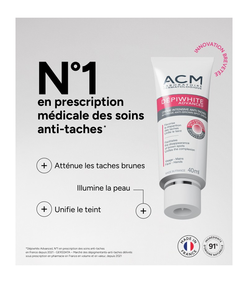 N°1 des soins anti-taches prescrits par les dermatologues en France depuis 2021*