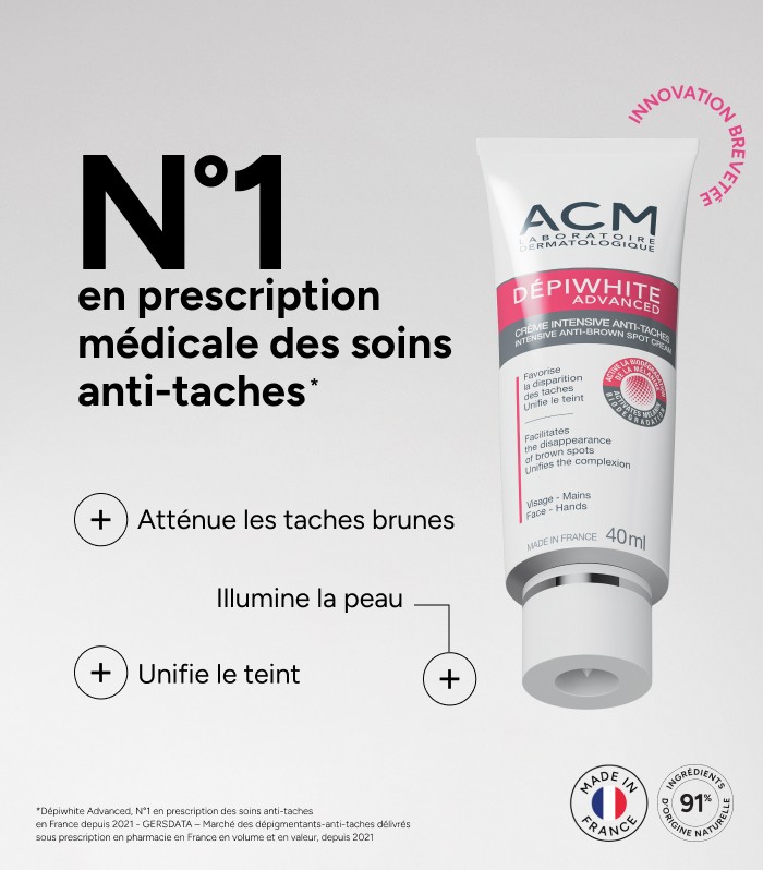 N°1 des soins anti-taches prescrits par les dermatologues en France depuis 2021*